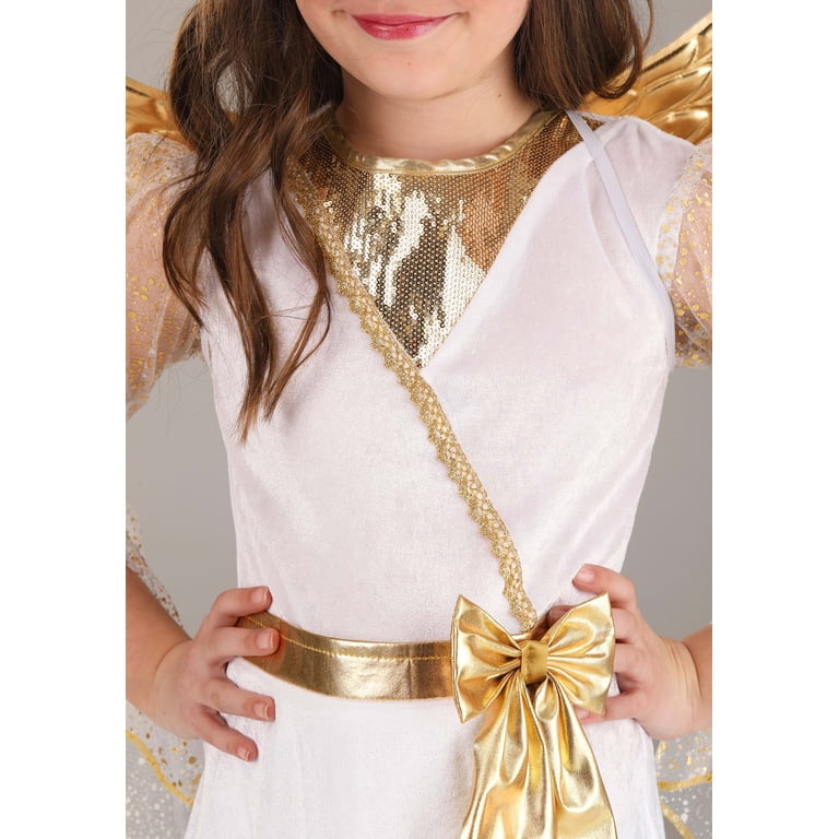 slim fit dress slacks Sal & Pimenta Girls Golden Smocked Dress
