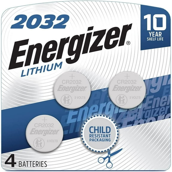 Energizer 2032 Batteries, Lithium CR2032 Watch Battery, 4 Pack
