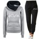 thumbnail image 1 of Gibobby Conjunto de Pantalones para Mujer Conjunto deportivo informal con estampado de mascotas y ritmo cardíaco para mujer, conjunto de pantalón con capucha (Gris,M), 1 of 3