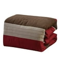 thumbnail image 4 of HGMart Bedding Comforter Set Bed In A Bag - 7 Piece Luxury Striped Microfiber Bedding Sets - Oversized Bedroom Comforters, King Size, Edsel Burgundy, 4 of 6