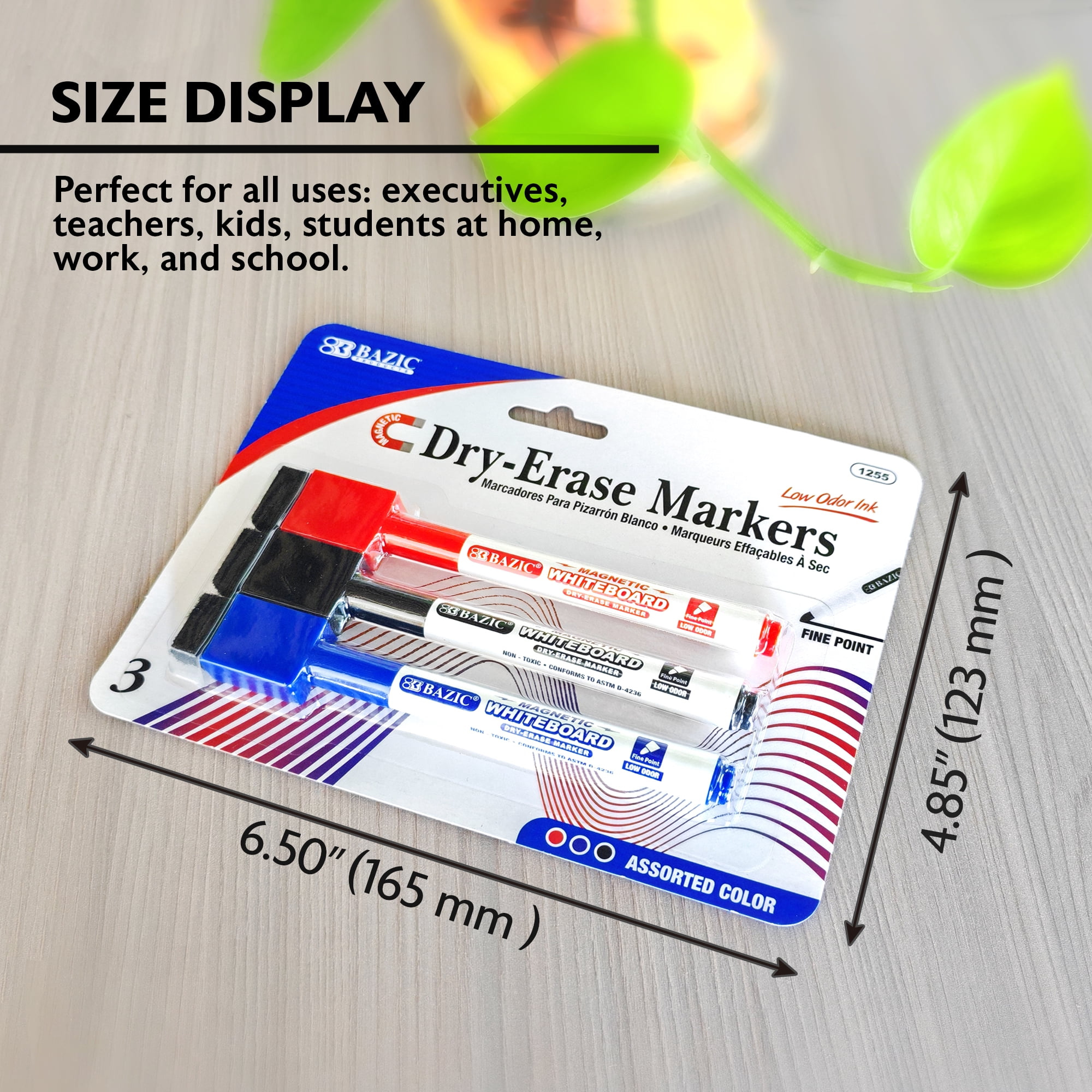 BAZIC Dry Erase Set, Marker + Board Eraser + Cleaner, Whiteboard Markers Set, 12-Packs