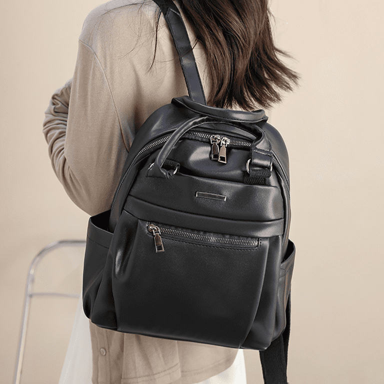 Backpack Purse for Women, PU Leather Lightweight Waterproof Travel Mini Daypack Mini Leather Backpack Purse for Girls and Women - Small Blue  main image 4