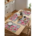 thumbnail image 4 of Spring Pink Tulips Placemats Set of 6 Washable Table Mats for Kitchen Dining Table, Heat-Resistant Cotton Linen Place Mats for Indoor Outdoor Parties Holiday Decoration, Buffalo Plaid Black White, 4 of 6
