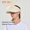 thumbnail image 5 of Sun Hat, Beach Hats for Women, Summer Wide Brim Rollable Straw Hat with UPF 50+ Sun Protection to Ensure the Hat is Durable and Comfortable Fits Most Women, Beige, 5 of 7