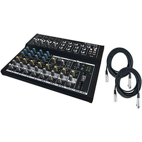 Mackie Mix12FX 12-channel Compact Mixer with 2 XLR 12' Cable