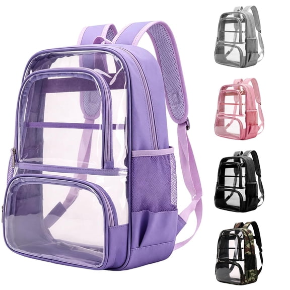WAYUTE Kids Backpack Clear Backpacks with Multiple Pockets and Large Capacity Transparent Schoolbag Waterproof Bookbag Casual School Activities