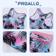 thumbnail image 3 of PROALLO Girls Bathing Suits Two-Piece Swimsuit with Boyshorts Vest-Style Tankini(8-9T Coco), 3 of 5