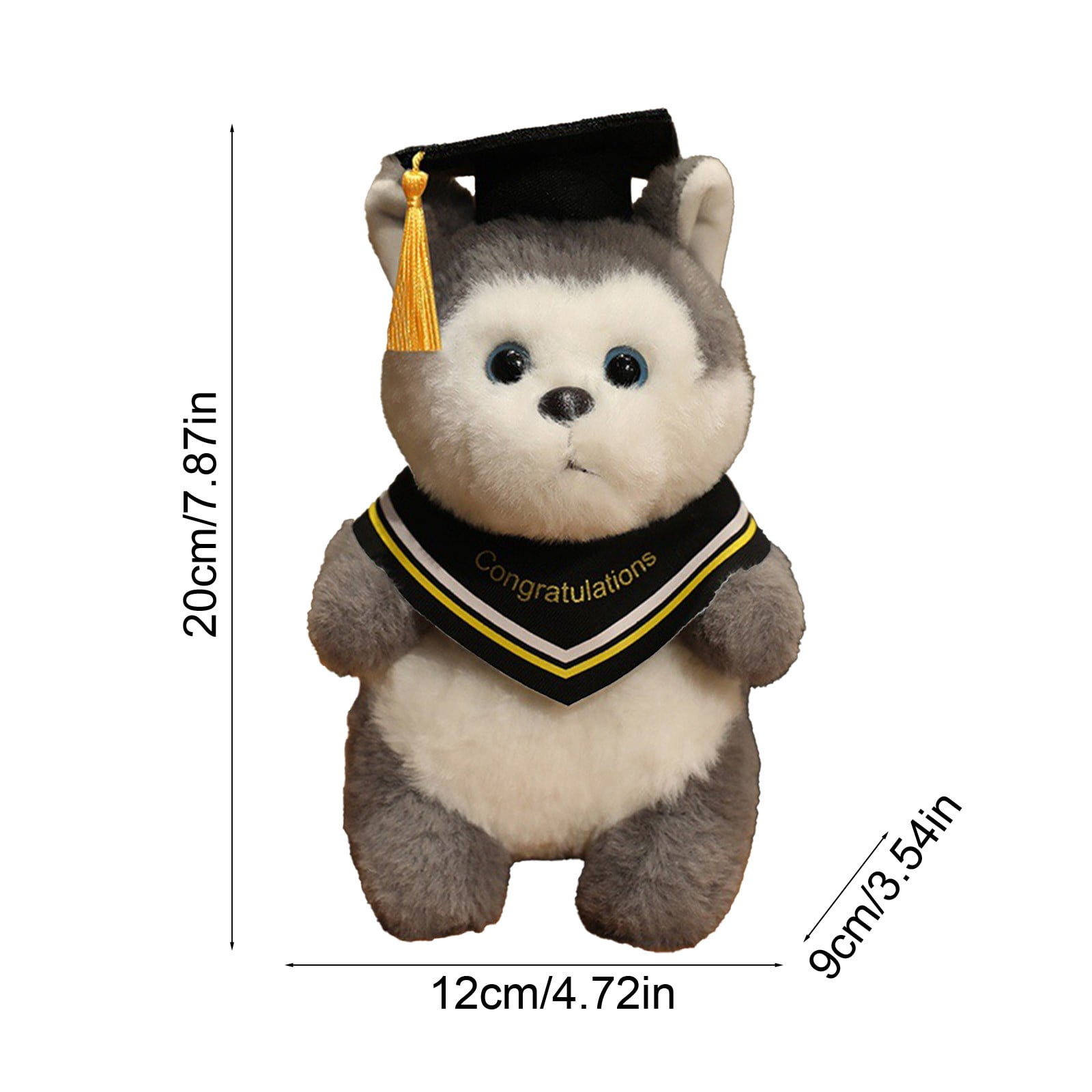 JilgTeok 2 Packs Graduation Wolf Doll with Hat Doll 2025 Graduation Plush Keepsake Gift Adorable Celebration Souvenir Home Decoration 4.7inch