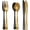 Black and Gold, variant on 150 Pcs Pink and Blue Cutlery Heavy Duty Light Pink and Baby Blue Plastic Silverware - 50 Plastic Forks, 50 Knives, 50 Spoons for Birthday Baby Shower Gender Reveal