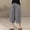 Gray, variant on LEBONYARD Womens Capris Pull on Pants,Women's Solid Color Elastic Waist Casual Straight Leg and Linen Cropped Pants Gray S