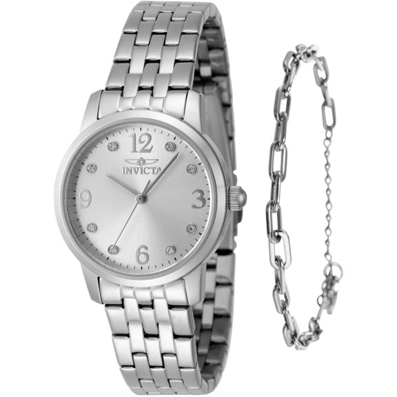 Invicta 48255 Women's Angel Quartz Silver Tone Dial Bracelet Watch