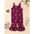 thumbnail image 3 of Bagilaanoe Toddler Baby Girl Jumpsuit Sleeveless Floral Print Romper Overalls 1T 2T 3T 4T 5T 6T Kids Flared Pants Summer Clothes, 3 of 8