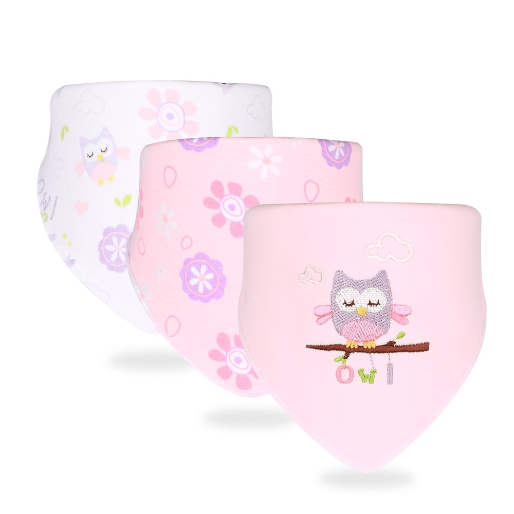 ACHICOO 3Pcs Cotton Baby Saliva Towel Baby Snap Button Triangle Bib Bunny ACHICOO 3Pcs Cotton Baby Saliva Towel Baby Snap Button Triangle Bib Bunny