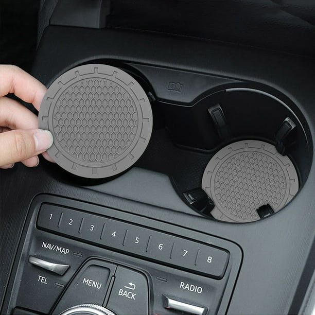 Pack de 2 posavasos de nido de abeja para coche - Accesorios de goma antideslizantes e impermeables para coche, con aislamiento térmico para el interior del vehículo, ajuste universal (2 unidades)