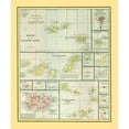 thumbnail image 3 of Cram 15x17 Black Modern Framed Museum Art Print Titled - Atlantic Ocean Islands - Cram 1889, 3 of 5