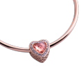 thumbnail image 2 of Charm para Pulsera LuckyLy, Dije de Corazón, Acero Inoxidable y Zirconia Cúbica, Modelo Alma rosa UNITALLA, 2 of 8