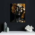 thumbnail image 4 of COMIO African American Canvas Wall Art Black Women Gold Picture Prints Abstract Gold Rose Paintings for Bathroom Living Room Decor Frame (African Girl 16x20in), 4 of 4