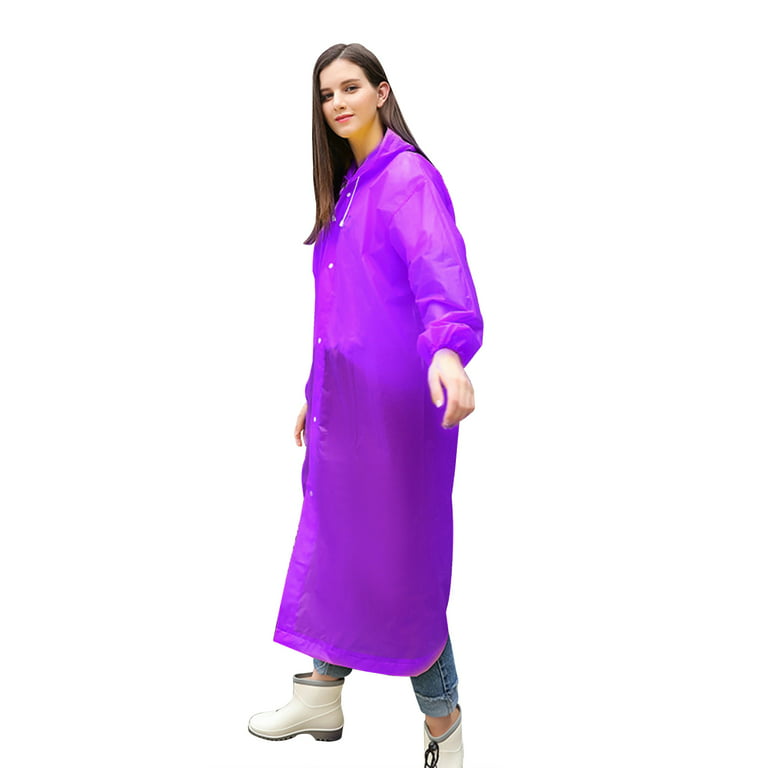Women's Transparent Clear Hoodie Rainwear Waterproof EVA Raincoat Rain  Coat Men