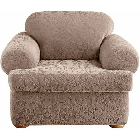 Sure Fit Stretch Jacquard Damask T-Cushion Chair Slipcover