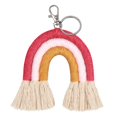 thumbnail image 1 of Porte-clés Macramé à Franges Tissé Arc-en-Ciel pour Sac à Main Cellulaire Sac à Dos, 1 of 5