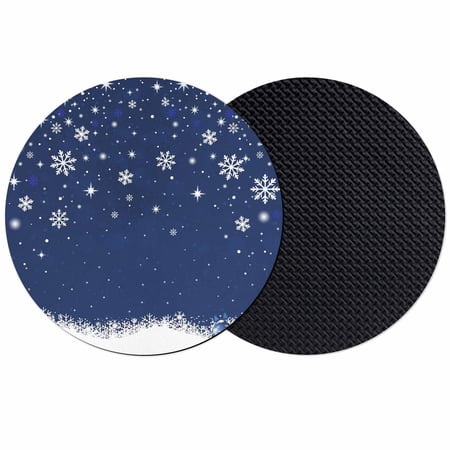 Navy Blue Christmas Coasters Set of 2 Absorbent Coasters for Drinks Xmas Snowflake Ball Winter Snowflake Coaster for Desk Coffee Table Protection Home Decor House Warming Gifts 4