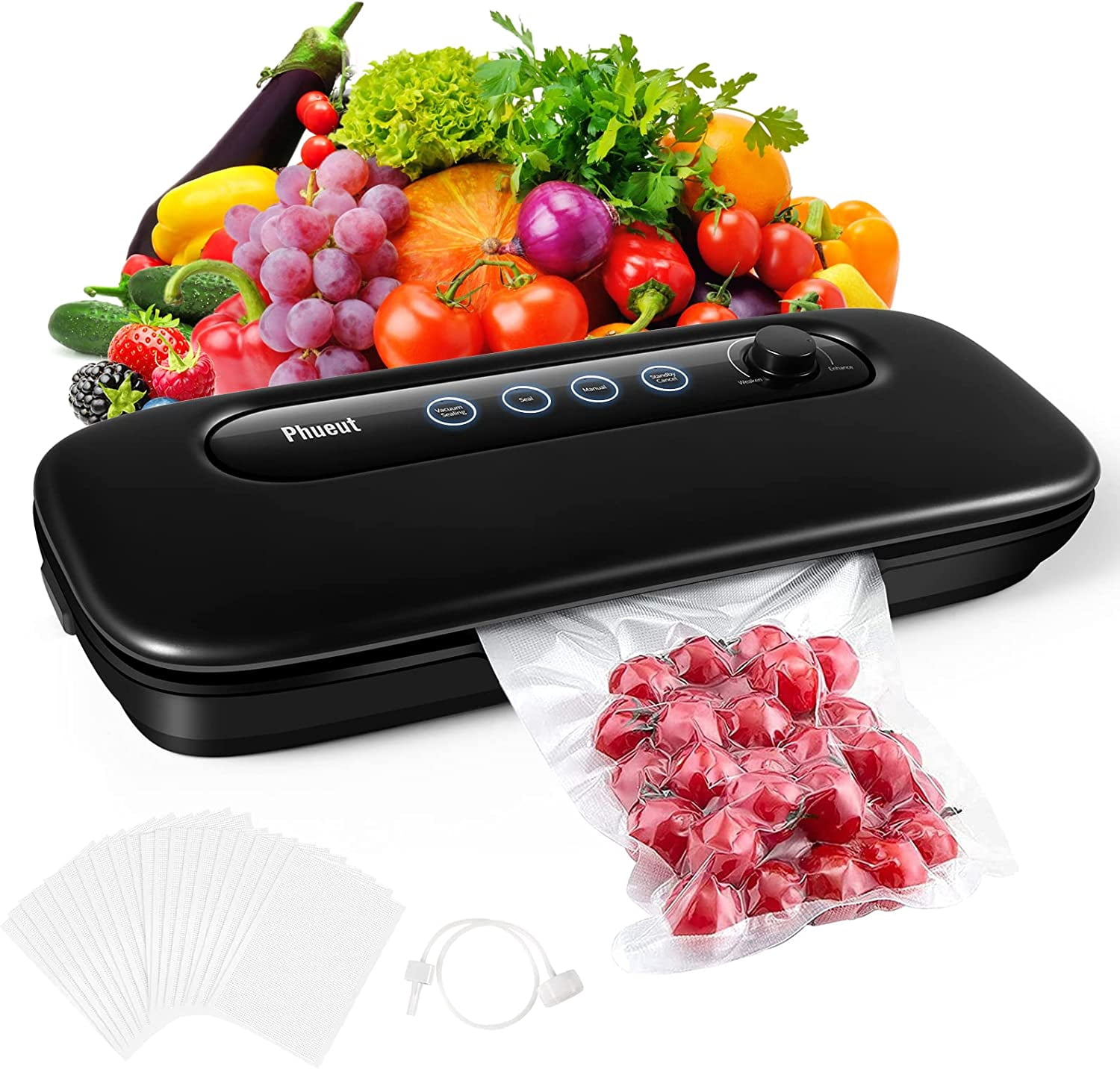 Vacuum Sealer, Automatic Food Preservation Machine with Starter Kit/Led Indicator Lights