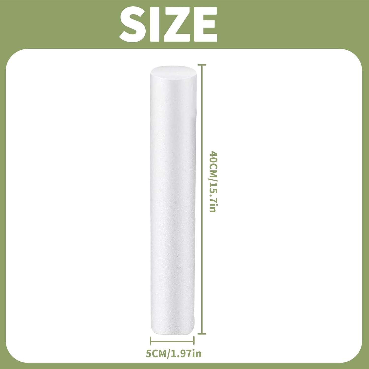 4PCS 15.7 Inch Foam Cylinders for Crafts Tube White Floral Round Flower Arrangements Polystyrene Flowers Tubing Rods Modeling DIY Home Craft Arts Supplies