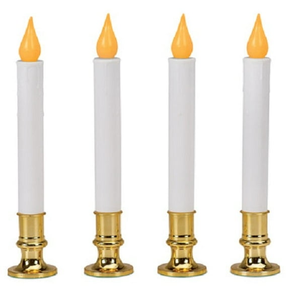 Sylvania V24329-88 4 Pack Battery Operated Christmas Orange Flicker Flame LED Candles - Quantity of 1