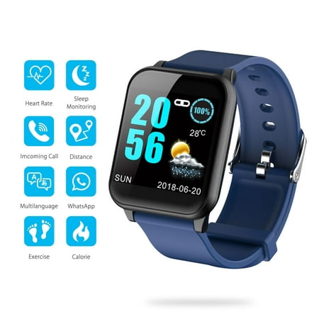 EEEKit Waterproof Bluetooth Fitness Tracker Smart Wrist Watch with Heart Rate & Sleep Monitoring, Pedometer, GPS, Ultra-Long Battery Life, Compatible with iOS iPhone Android