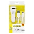 thumbnail image 2 of Universal 2 In 1 USB Car Charger Adapter With 5 Ft Type-C USB Cable White, 2 of 3