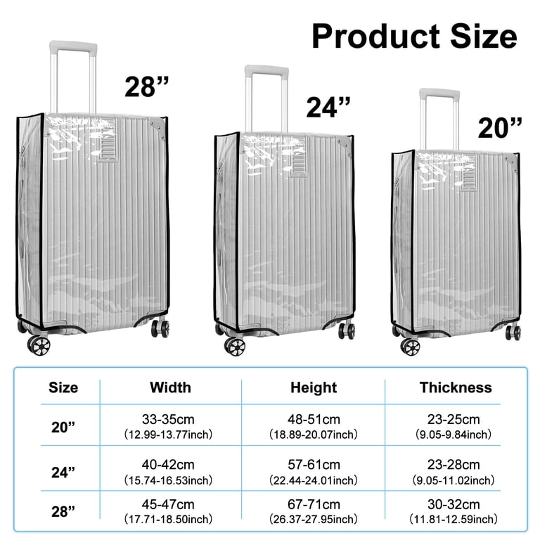 FUYGRCJ Clear Luggage Covers, 3-Piece Suitcase Protector Set photo 2