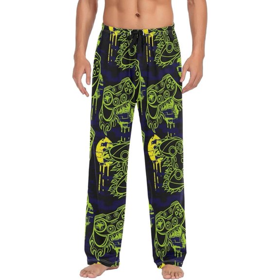 GZHJMY Gamepad Pajama Pants for Men, Lounge Pants Lightweight Men Pajama Bottoms with Drawstring Pockets, Christmas New Year Birthday Gifts, XX-Large