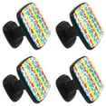thumbnail image 2 of 4 Pcs Square Cabinet Handle Cupboard Knob Drawer Pulls Handle Rainbow Polka Dots Drawer Knobs with Screws Furniture Decoration, 2 of 7