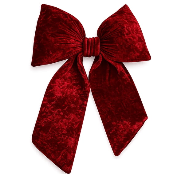 YHH Large Red Velvet Christmas Bow, 23.62 inch Reusable Wired Holiday Bow for Wreaths, Trees, Doors, Stair Garlands, Chairs and Indoor Outdoor Decor