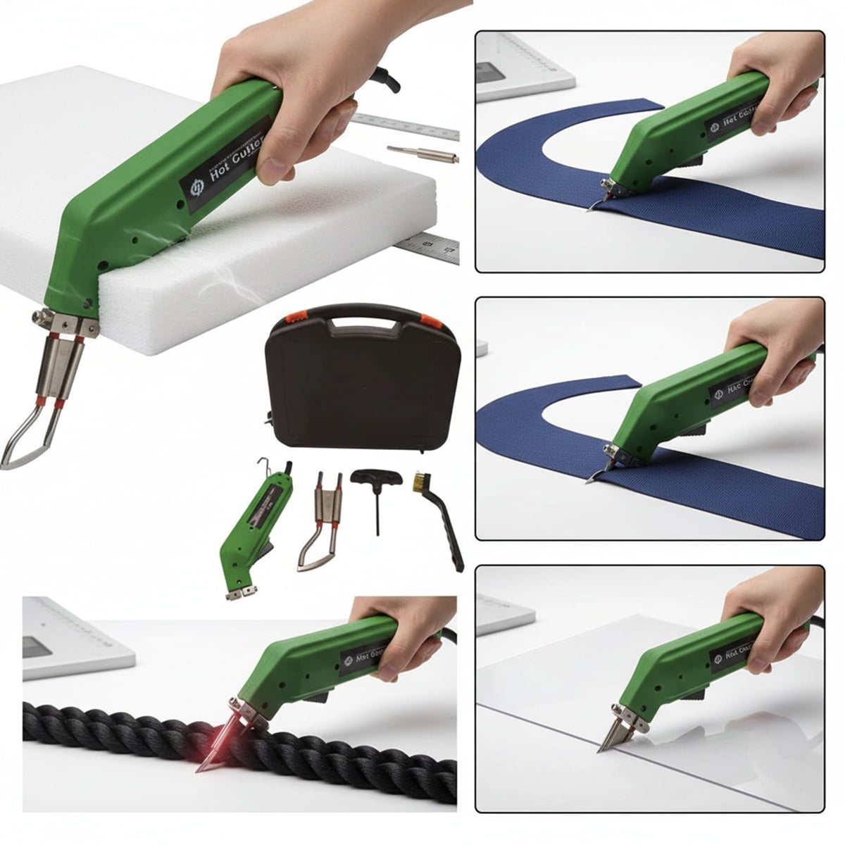 Eurhowing Electric Hot Knife Cutter, Handheld Heat Cutter for Foam, Fabric, Sponge & Canvas, 100W Fast Heating DIY Hot Knife Tool with Carry Case