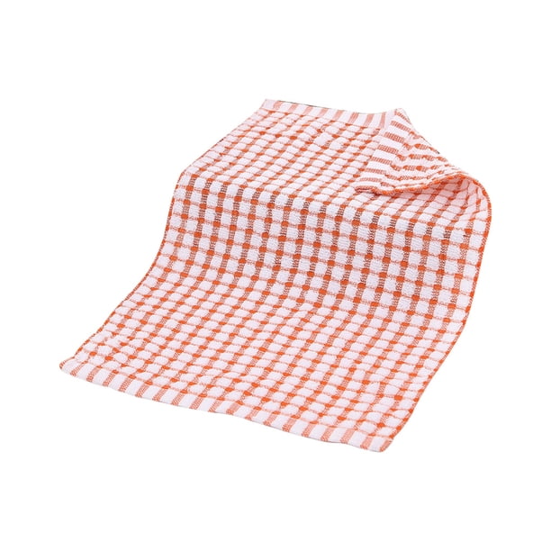 Bewildely Paño para platos Algodón Secado rápido Toalla de cocina Absorbente Limpieza Té Trapo Cocina Plumero Toalla, Azul oscuro Suministros de limpieza para el hogar Naranja Bewildely HA001820-04