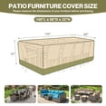 thumbnail image 4 of Aoodor Heavy Duty Outdoor Furniture Set Cover, 600D Waterproof Oxford Patio Sectional Set Cover Covers with Air Vents for for Patio General Purpose Furniture, 140"L x 88"W x 32"H, 4 of 9