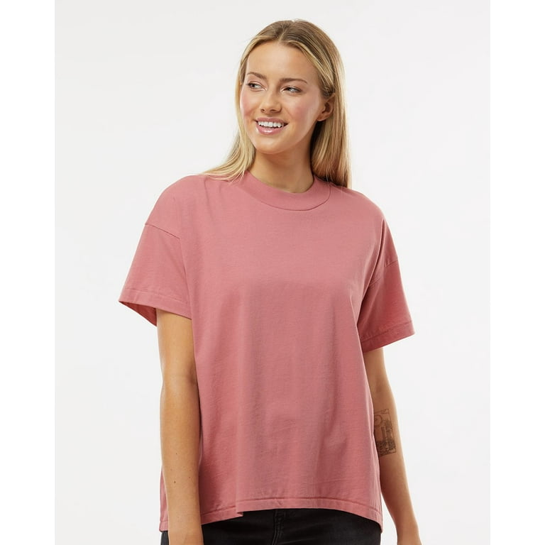LAT Women's Relaxed Fit High-Low T-Shirt, Natural - 2XL LAT Women's Relaxed Fit High-Low T-Shirt, Natural - 2XL