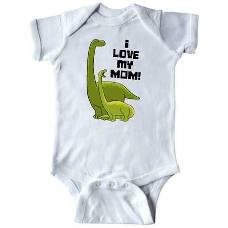 

Inktastic I Love my Mom with Baby and Mommy Brontosaurus Gift Baby Boy or Baby Girl Bodysuit