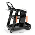 thumbnail image 5 of Welding Cart, 3-Tier Welder Cart Heavy Duty with 400 Lbs Weight Capacity, 360° Swivel Wheels, Tank Storage Safety Chains, Rolling MIG Welder Cart for TIG, ARC, MMA, Plasma Cutter Welding Machine, 5 of 7