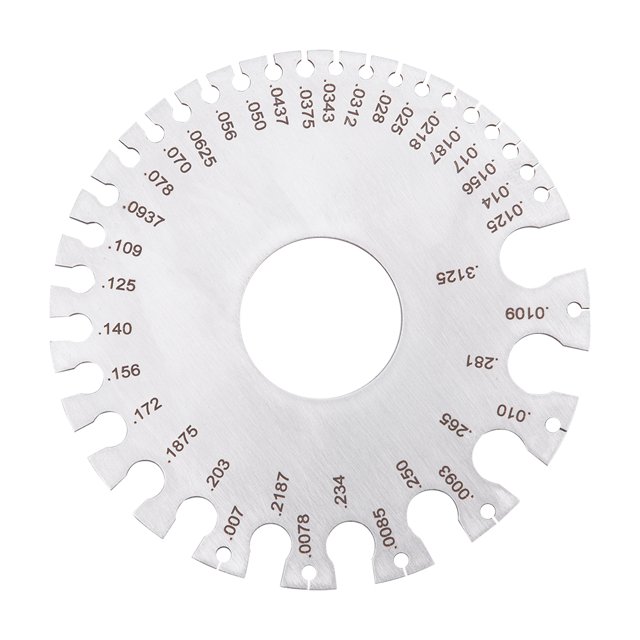 WALFRONT Stainless steel 2 Sides Round Wire Thickness Measurer Tester Ruler Gauge Diameter Tool, Wire Thickness Measuring ,Diameter Tool