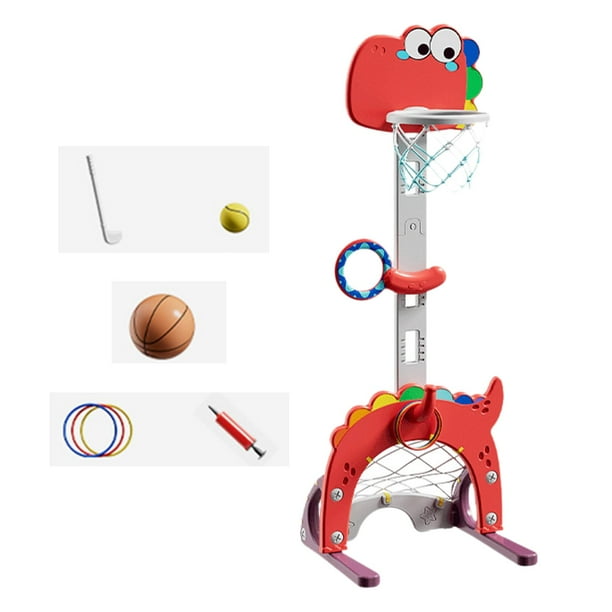 Aro de baloncesto para exteriores, juguete para lanzar aros, juego de lanzamiento de aros, aro de baloncesto para niños que ahorra espacio. dinosaurio actualizado