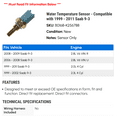 thumbnail image 2 of Water Temperature Sensor - Compatible with 1999 - 2011 Saab 9-3 2000 2001 2002 2003 2004 2005 2006 2007 2008 2009 2010, 2 of 2