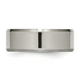 thumbnail image 3 of Chisel Titanium Brushed and Polished 8mm Beveled Edge Band, 3 of 7