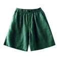 thumbnail image 4 of Lolmot Womens Cotton Linen Summer Shorts Loose Fit Half Elastic Waist Bermuda Shorts High Rise Wide Leg Plus Size Short Pants Breathable Lounge Shorts with Pockets, 4 of 5