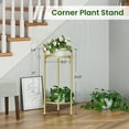 thumbnail image 6 of UU&T 23.5'' Tall Plant Stand Indoor, 2 Tier Metal Plant Shelf, Sturdy Rustproof Decorative Stands Outdoor for Corner Garden Patio Livingroom Balcony, Gold, 6 of 8
