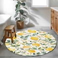 thumbnail image 4 of Round Area Rug 4ft,Summer Yellow Lemon Green Leaf Washable Carpet Non-Slip Runner Accent Rugs Indoor Floor Mat for Bedroom Living Room Decor,Farmhouse Fruit Plant, 4 of 9
