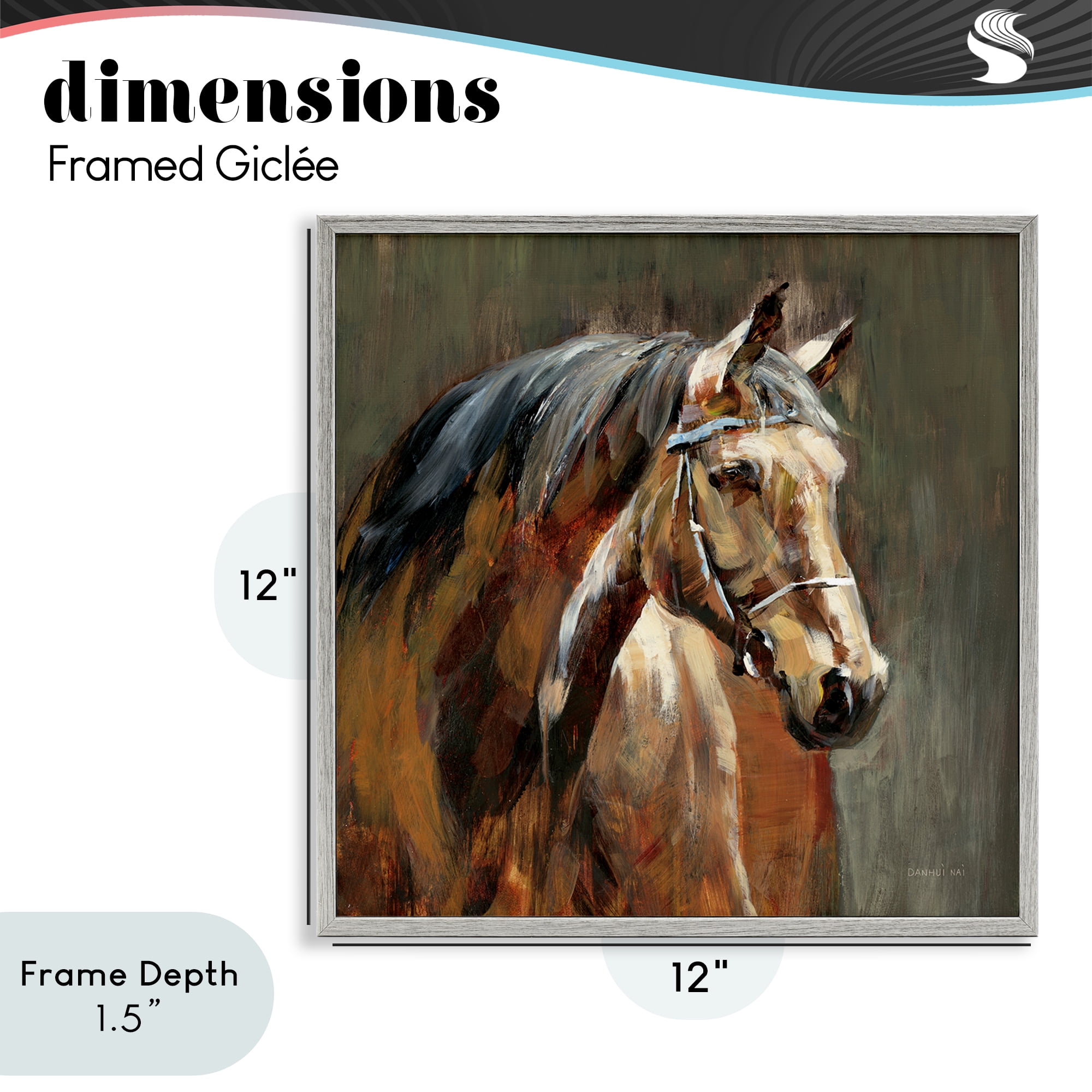 Stupell Industries Horse in Stable at Dusk Gray Framed Giclee Art, design by Danhui Nai