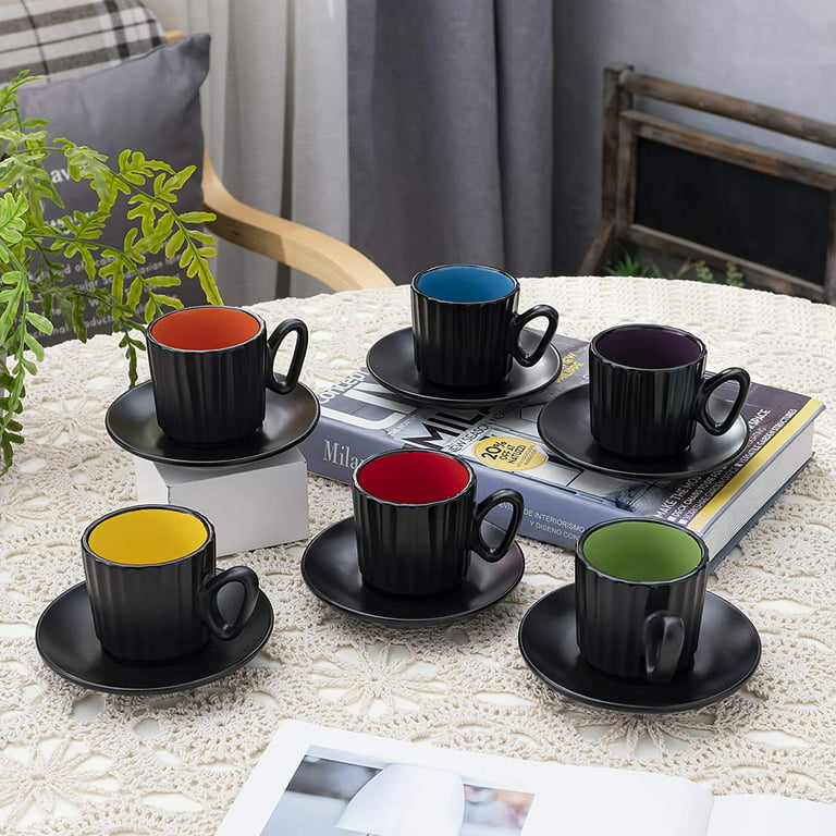 Bruntmor 4 Oz Espresso Cups And Saucers Set, Made Of Pro-grade Porcelain  That's Chip Resistant, BPA, Cadmium And Lead Free, Microwave, Oven and  Dishwasher Safe (Set Of 4, Matte Black) 