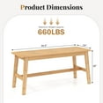 thumbnail image 3 of Costway 39.5" Bamboo Dining Bench with Handwoven Rattan Seat, Wooden Entryway Bench, 3 of 10